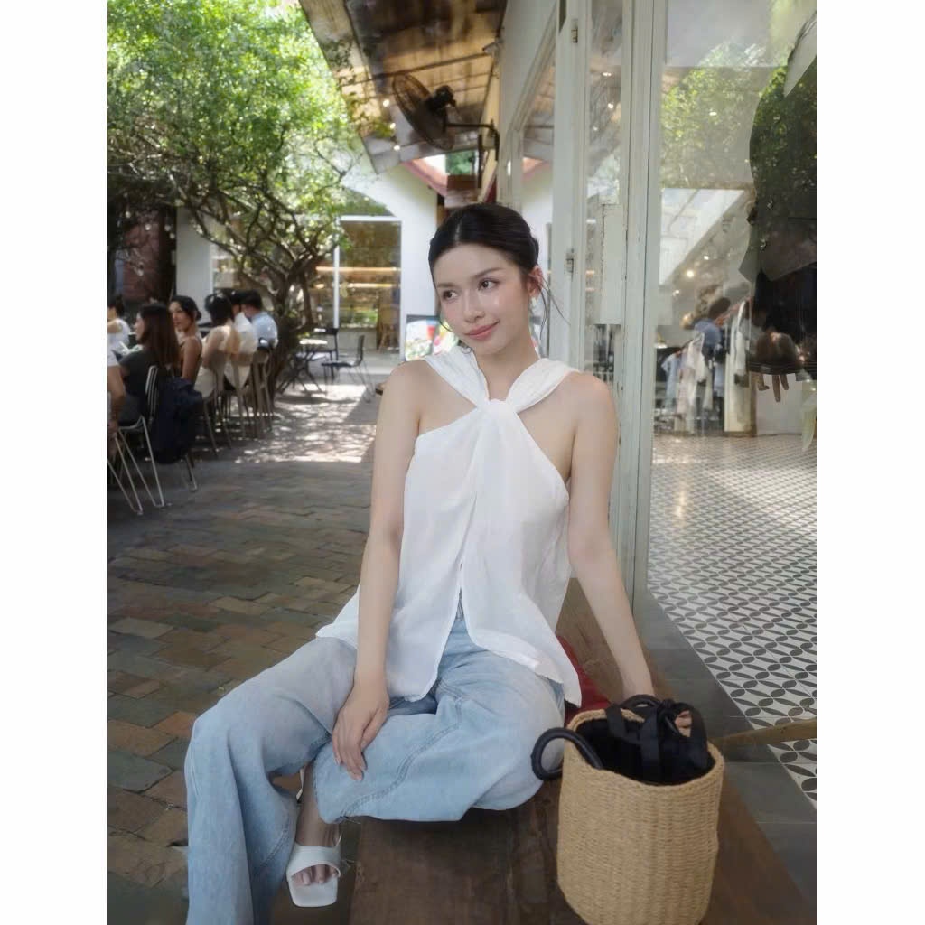 𝗟𝘂𝗻𝗮 𝗟𝗶𝗻𝗲𝗻- BEELY| Áo Linen cổ yếm