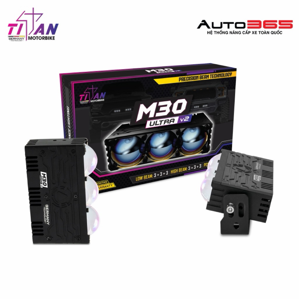 Đèn Trợ Sáng M30 Ultra V2 Thương Hiệu TITAN_Phụ Kiện Xe A-Z