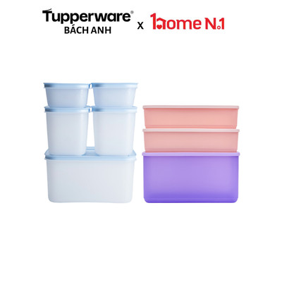 Bộ 8 hộp trữ đông dẻo và trữ mát Tupperware Freezable và Cubix Rectangle - Nhựa nguyên sinh an toàn sức khoẻ