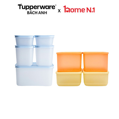 Combo 9 hộp trữ đông và trữ mát Tupperware Gen II và Cubix Square - Nhựa nguyên sinh an toàn