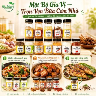 Gia vị Vipep (bột hành, tỏi, sả, gừng...) cho bé từ 6 tháng và cả gia đình
