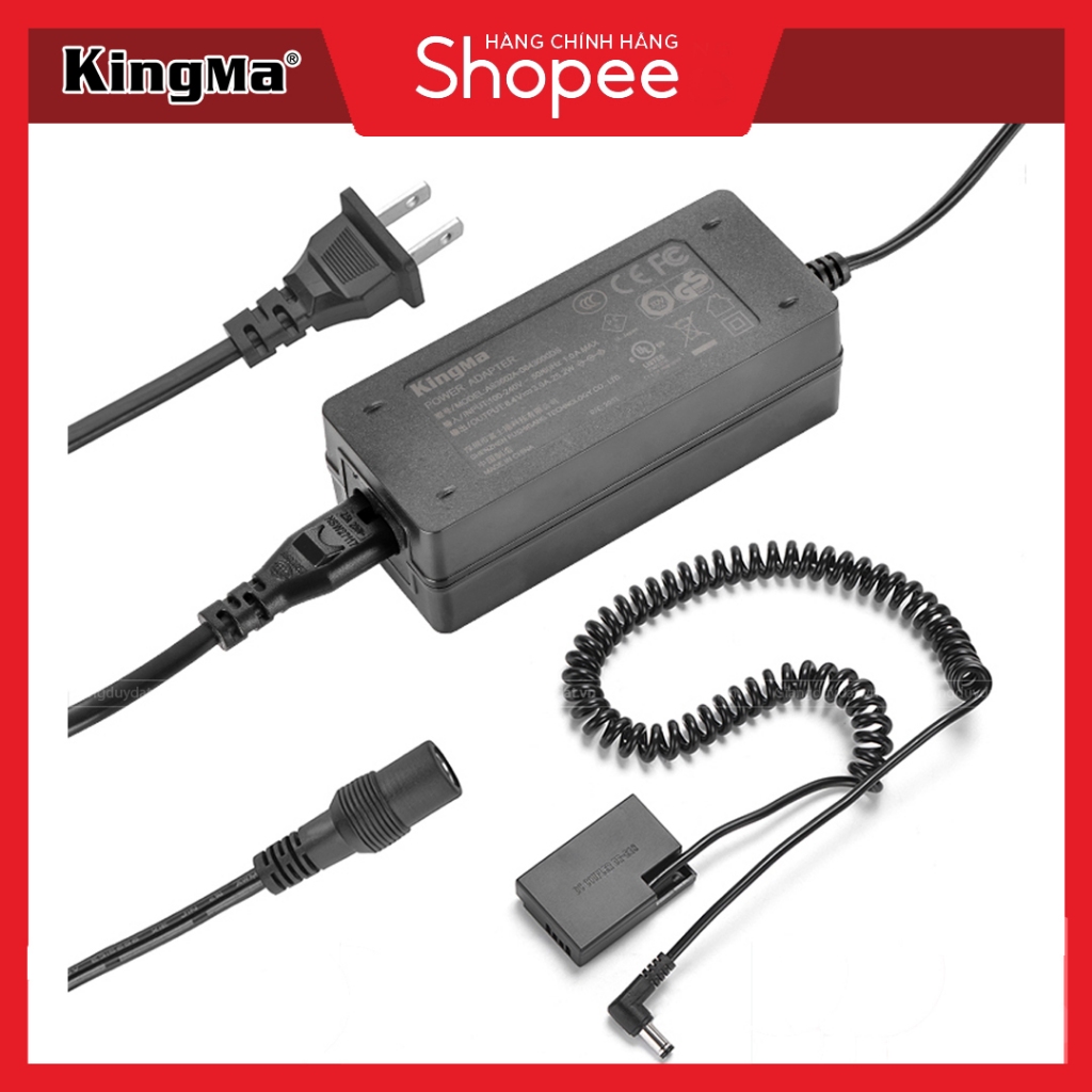 Bộ Pin Ảo Kingma LP-E17 + Bộ Chuyển Đổi Nguồn Điện EU Plug Power Adaprter - Chính Hãng