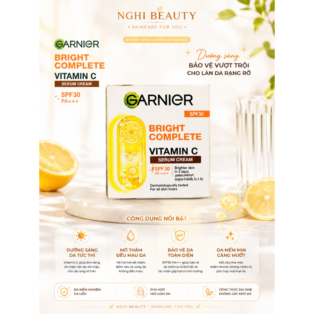 Kem Dưỡng & Gel Dưỡng Ẩm Garnier Sáng Da Ban Ngày 50ml