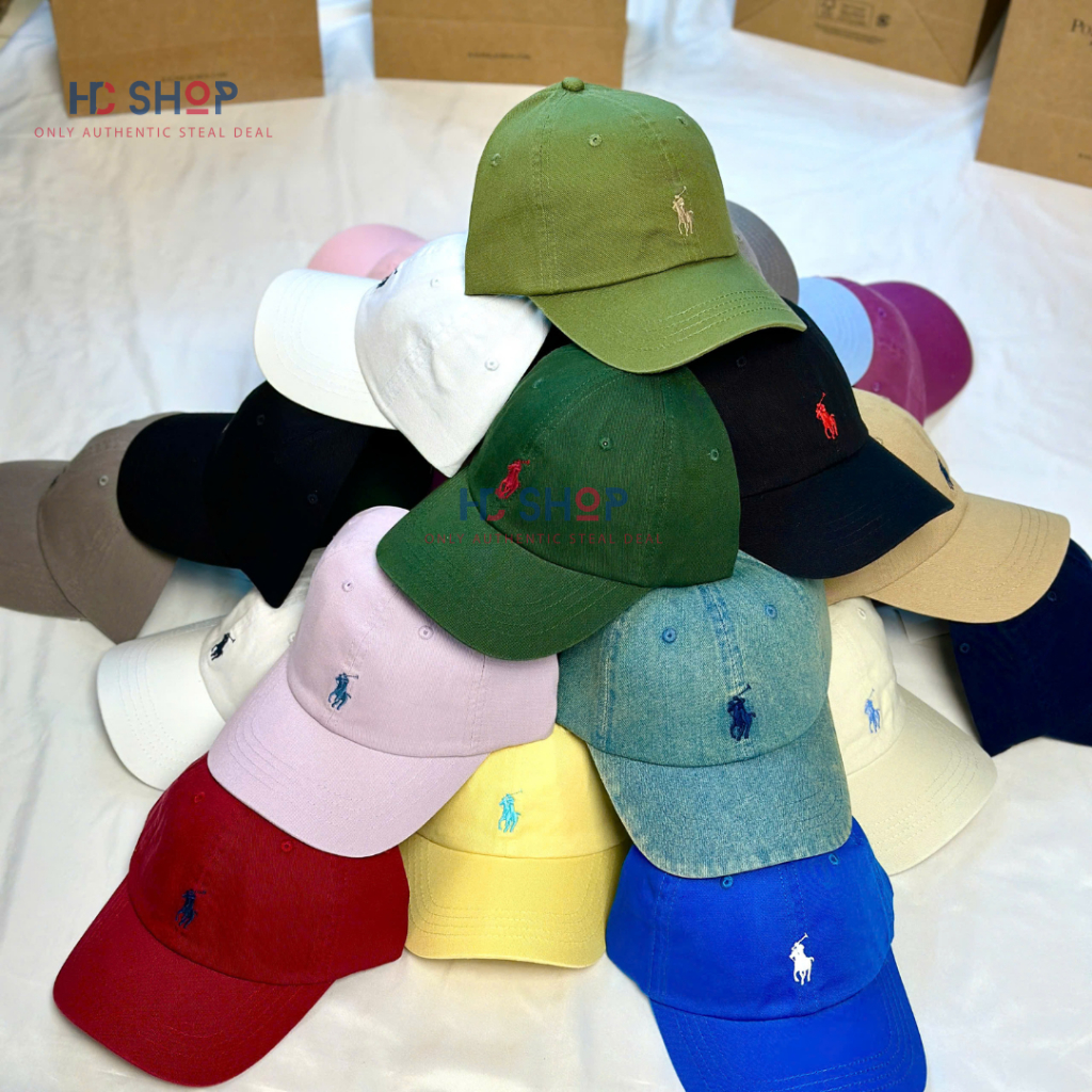 [Chính hãng] Nón/ Mũ lưỡi trai PoLo ngựa basic logo thêu, unisex, full bọc túi giấy tem tag, no checkcode