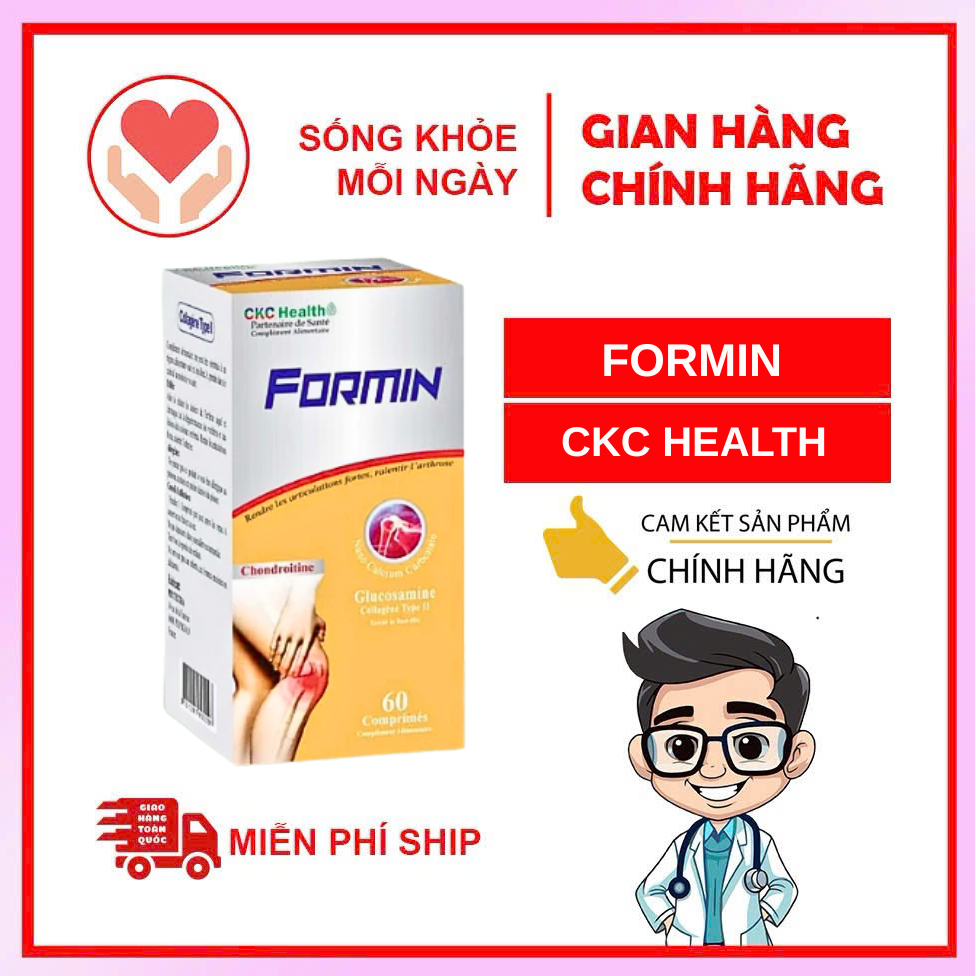 Formin CKC Health Pháp với collagen tuýp 2 và glucosamine hỗ trợ xương khớp - hộp 60 viên