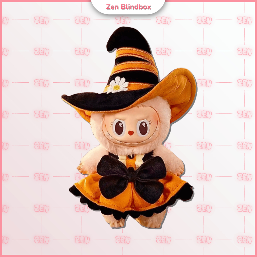 [CHÍNH HÃNG] The Monsters Halloween Pumkin Móc Khóa Gấu Bông Labubu Mokoko V4 17cm