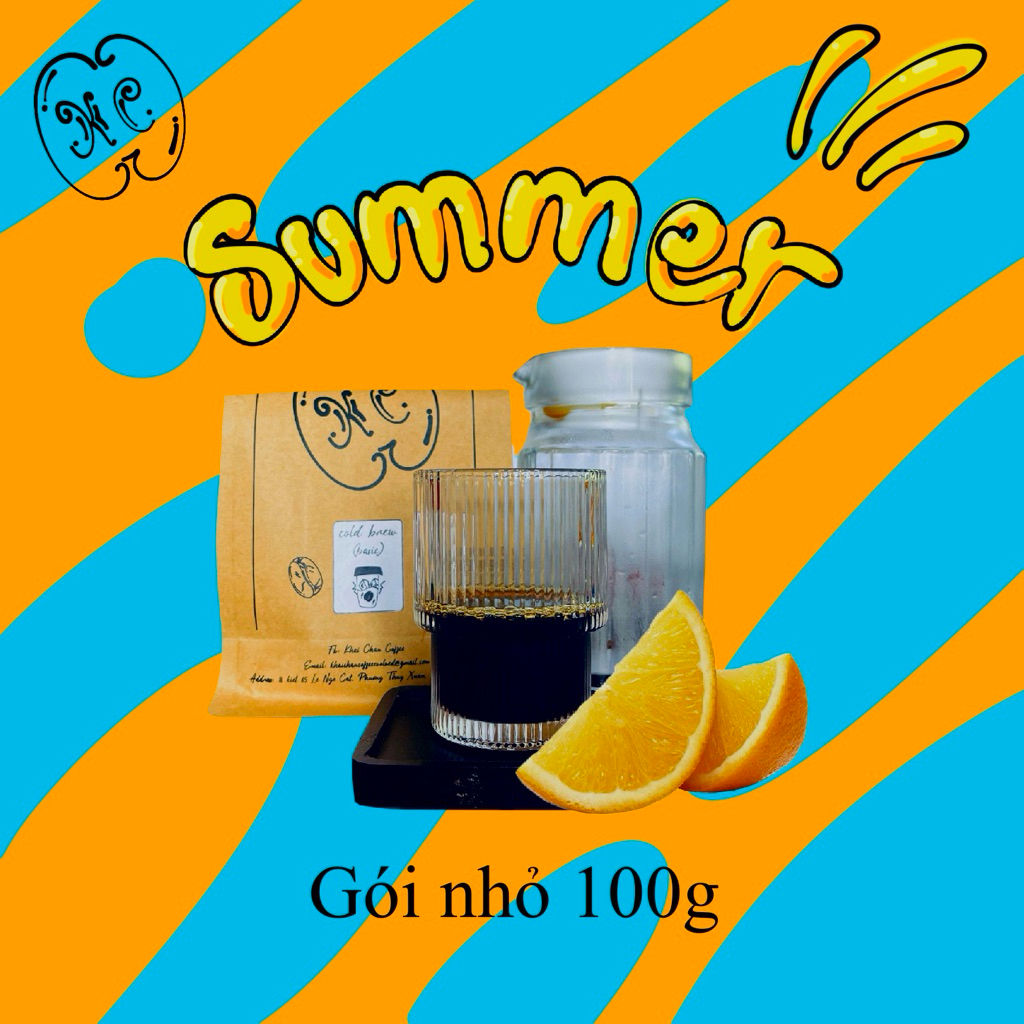 Cà phê Cold Brew KHẢI CHÂU COFFEE arabica, mức rang nhạt (Light Roast), túi 100g