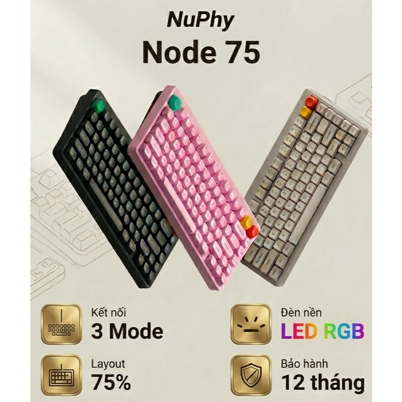 Bàn phím cơ không dây Nuphy Node 75
