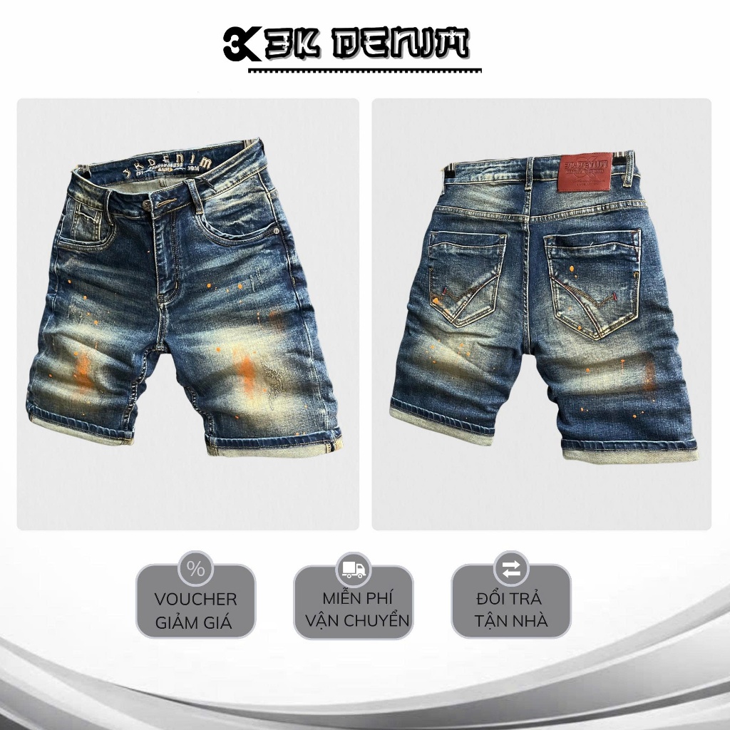 [3K DENIM] Jean Denim Guangzhou QS2146-3K1530 Màu Xanh Vintage Was Xanh Phủ Sơn Mẫu Mới