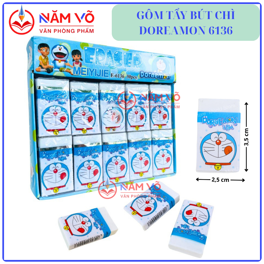 [ER6136] COMBO 10 Cục Gôm Bút Chì / Tẩy Bút Chì Eraser Hình Doremon / Doreamon Màu TRẮNG ER 6136 Tẩy