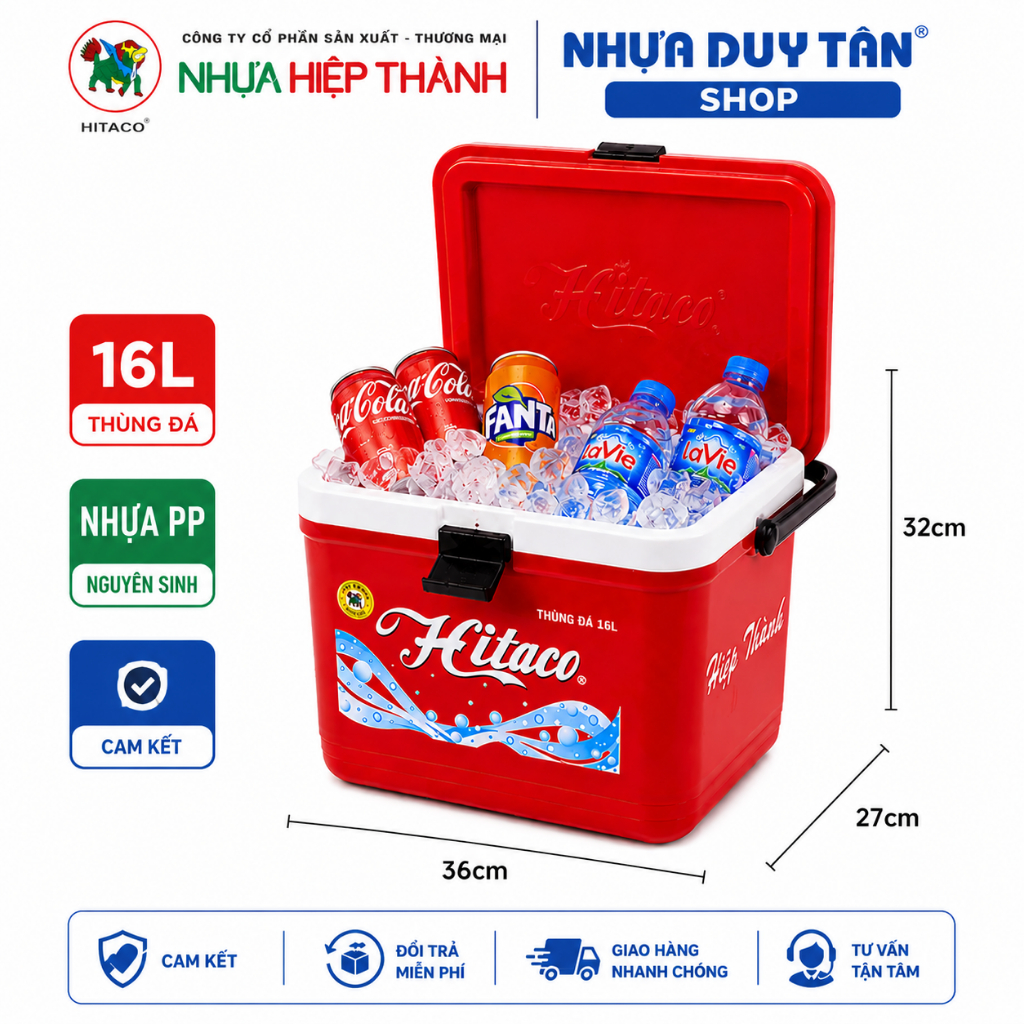 Thùng Đá Giữ Nhiệt Cao Cấp Hiệp Thành Siêu Bền Tủ Đá Mini Nhựa Giữ Lạnh Tiện Lợi (12L/16L/20L/24L)