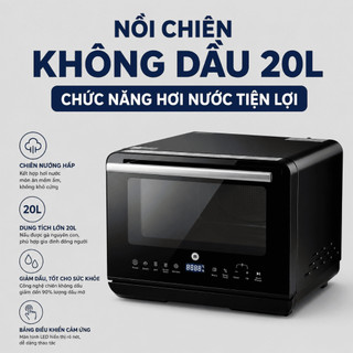 Lò Chiên Không Dầu Kết Hợp Hơi Nước Mishio MK318 20 Lít