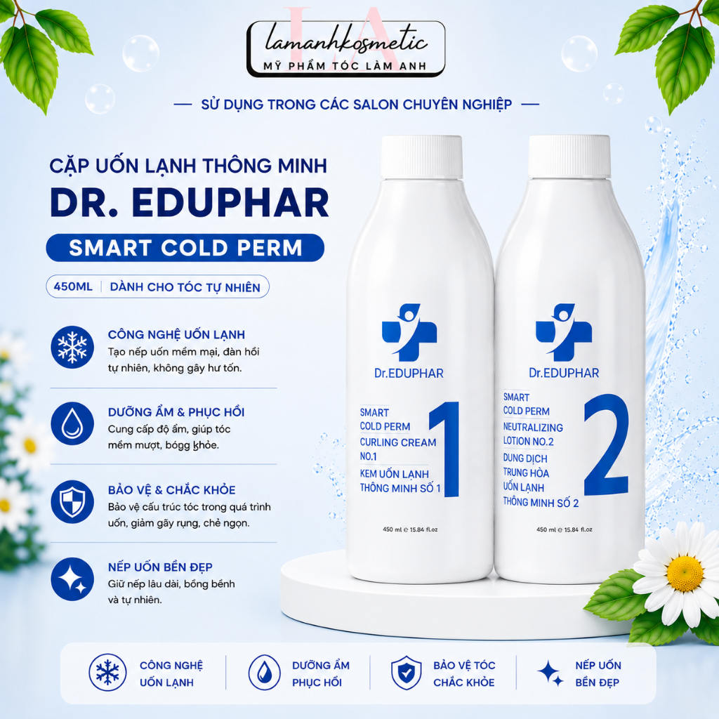 Cặp Uốn Lạnh Thông Minh Dr. EDUPHAR SMART COLD PERM 450ML