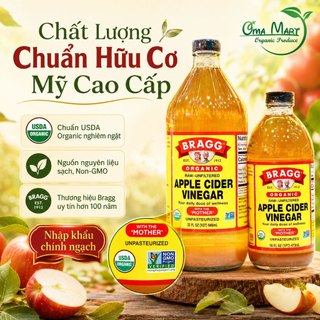 Giấm Táo Hữu Cơ Bragg - Hàng Mỹ