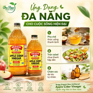 Giấm Táo Hữu Cơ Bragg - Hàng Mỹ