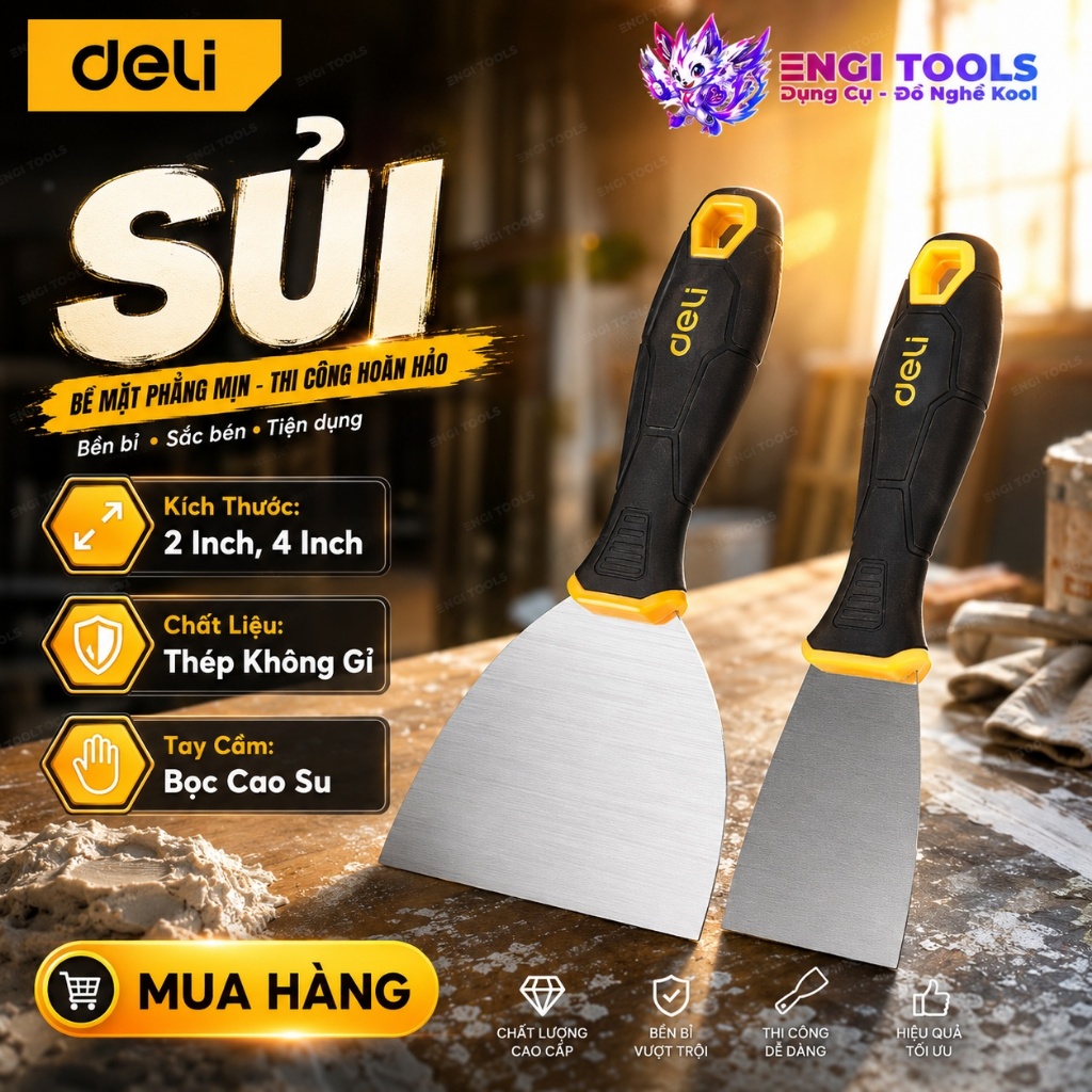 [Hàng Chính Hãng] Cây Sủi Deli Tools EDL-HD