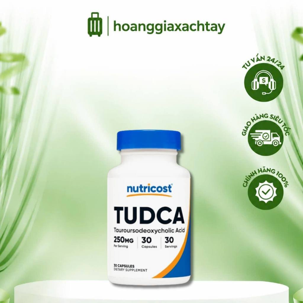 Nutricost TUDCA – Hỗ Trợ Giải Độc Gan, Bảo Vệ Gan Khỏe Mạnh 500mg - 30 viên
