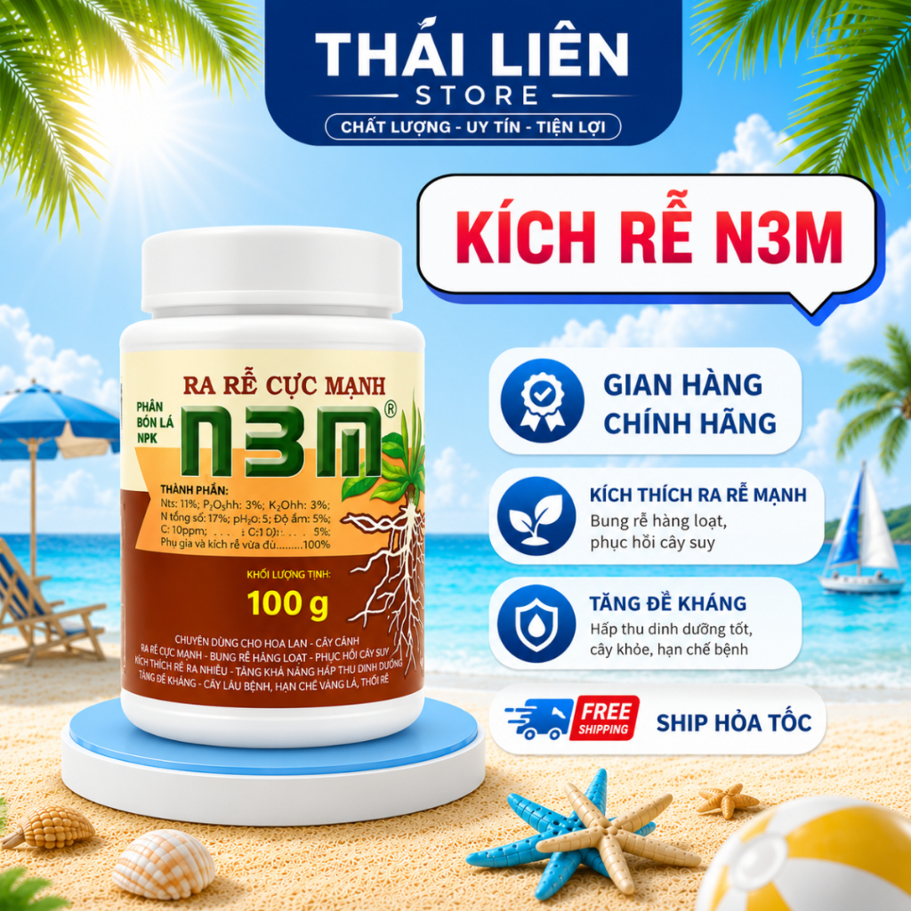 N3M Kích Thích Ra Rễ - Kích Thích Ra Rễ Cực Mạnh - Phân Bón N3M - Phân Kích Rễ - Dễ Sử Dụng