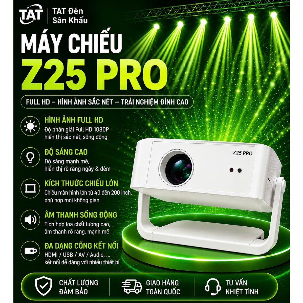 |MÁY CHIẾU Z25 PRO FULL HD 1080 + TẶNG USB 64GB HIỆU ỨNG ĐI CẢNH| THÍCH HỢP XEM PHIM, YOUTUBE, NETFL