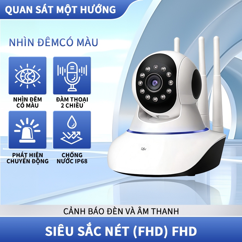 V380 Pro giám sát nhà WIFI， Tầm nhìn ban đêm HD, Giám sát toàn cảnh 360 độ, IP Camera Baby/Pet/Nanny