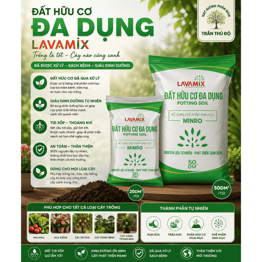 { GHCK - HCM } ĐẤT HỮU CƠ ĐA DỤNG LAVAMIX 50DM3