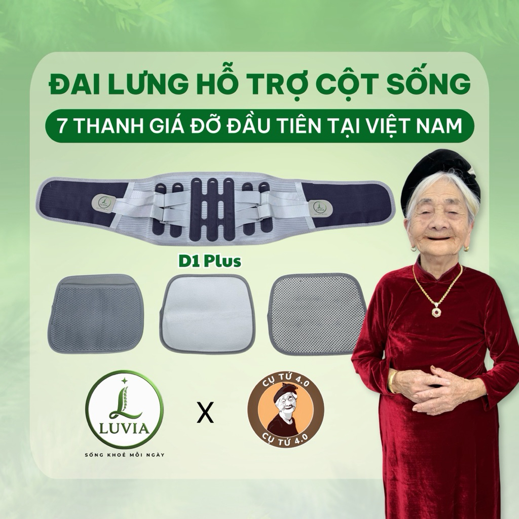 D1-Plus LUVIA,Đai lưng hỗ trợ thoái hoá,thoát vị