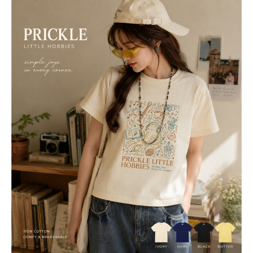 Áo Thun Nữ Baby Tee PRICKLE HOBBIES Premium Cotton