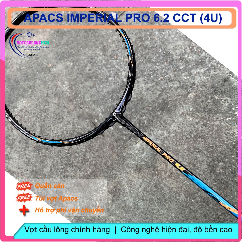 Vợt Cầu Lông Apacs Imperial Pro 6.2 CCT (4U) – 305mm Nặng Đầu | Thân 6.2mm | Max 38LBS