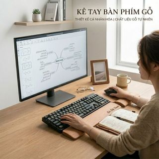 Kê Tay Bàn Phím Bằng Gỗ, Kê Tay Chống Mỏi Dùng Cho Bàn Phím Cơ - Chất Liệu Gỗ Cao Cấp