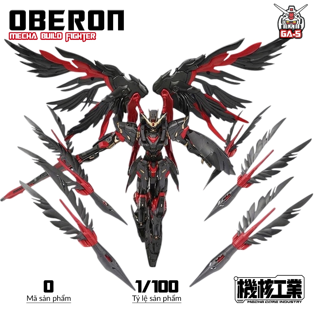 Mô hình Oberon Black Wing, 1/100 Mecha, Đồ chơi lắp ráp nhựa