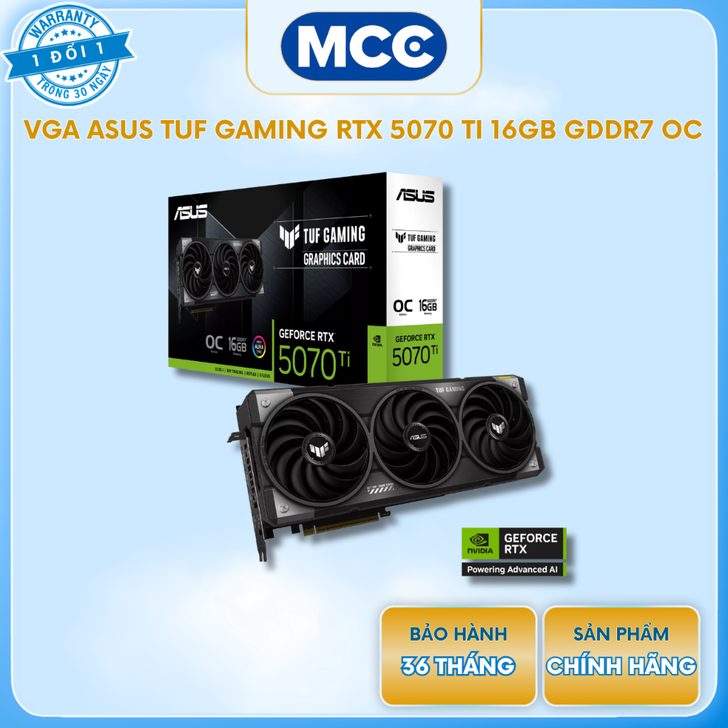 VGA Asus TUF Gaming RTX 5070 Ti 16GB GDDR7 OC