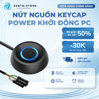 Nút nguồn PC máy tính để bàn có đèn Led, nút công tắc Bật/Tắt PC tiện lợi dây 1,8m lắp đặt dễ dàng