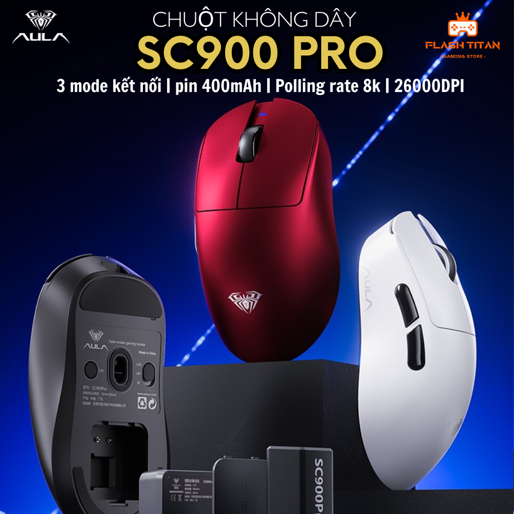 Chuột Gaming Không Dây AULA SC900 MAX Trang Bị Chip PAW3950, Polling Rate 8k Dùng cho PC,laptop Chơi Game FPS,Văn Phòng | BigBuy360 - bigbuy360.vn