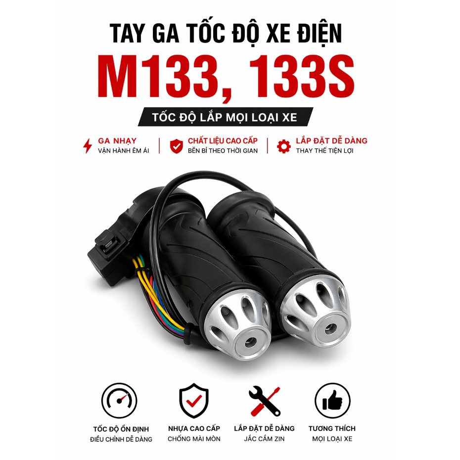 Tay ga Tốc Độ xe điện M133, 133s tốc độ lắp mọi loại xe <GIÁ HỦY DIỆT>