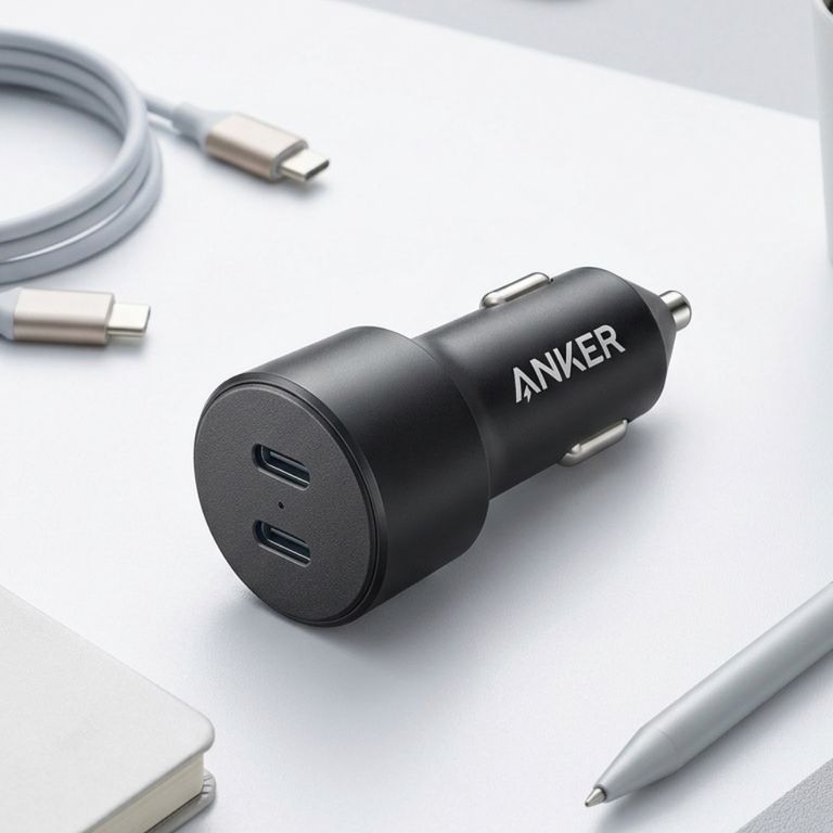 Củ sạc nhanh ô tô ANKER 2 cổng USB-C (PD) sạc nhanh 40w ( ko hộp )