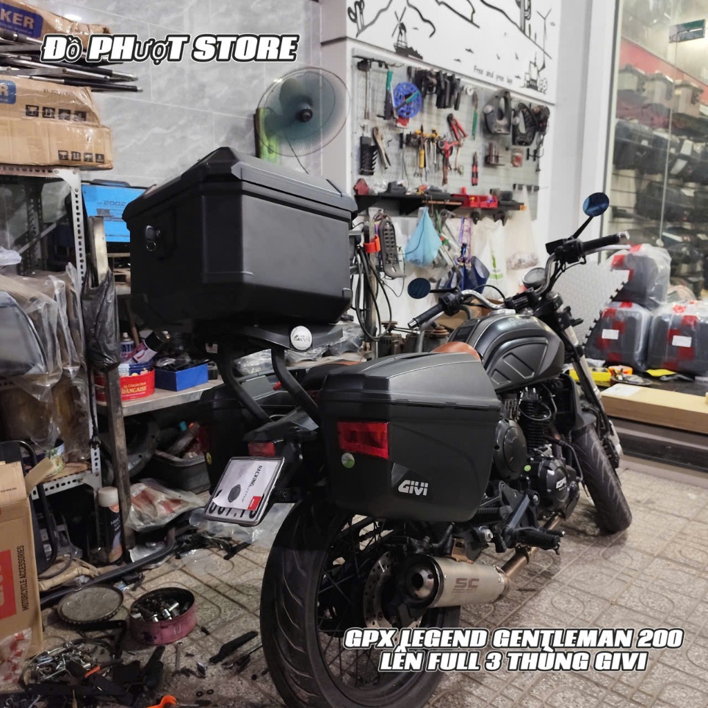 🔥 COMBO 3 THÙNG GIVI (U37A & E22N) CHO GPX GENTLEMAN 200 | BAGA FIX CHUẨN ZIN - SHOP GIVI