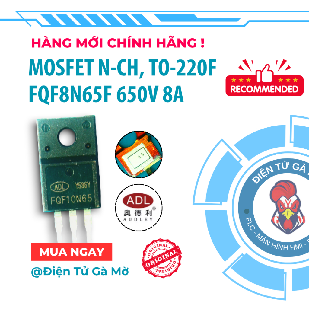 [1 CON] Mosfet N-Channel Kênh N, FQF10N65 SVF10N65F 10N65 650V 10A TO-220F, Hàng Chính Hãng
