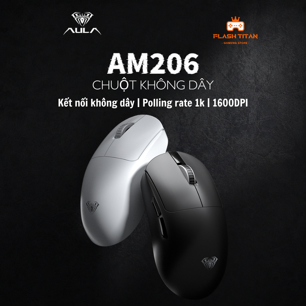 Chuột Không Dây AULA AM206 Kết nối Xa 10M - DPI 1600, Dùng Cho Máy Tính PC, Laptop | BigBuy360 - bigbuy360.vn
