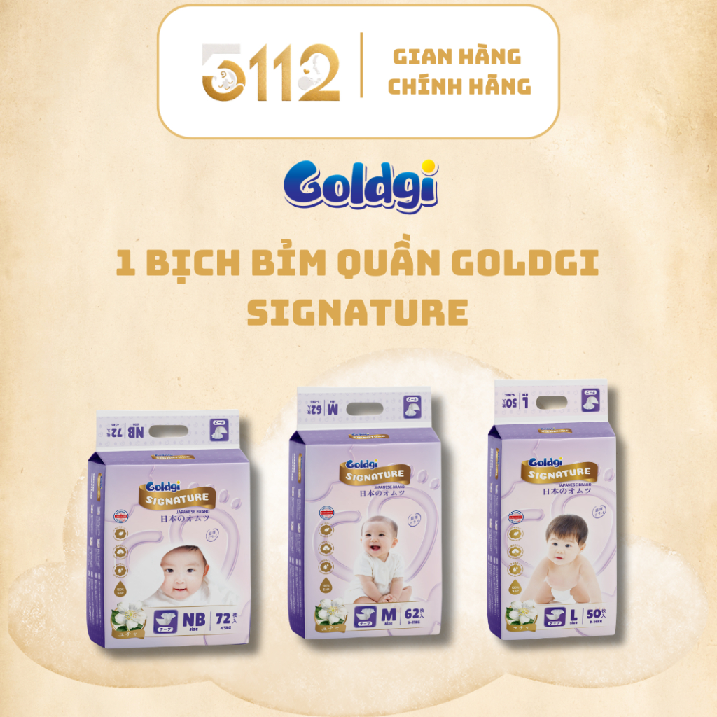 [ Chính Hãng ] Bỉm Quần - GOLDGI SIGNATURE - Ngừa hăm , dưỡng da
