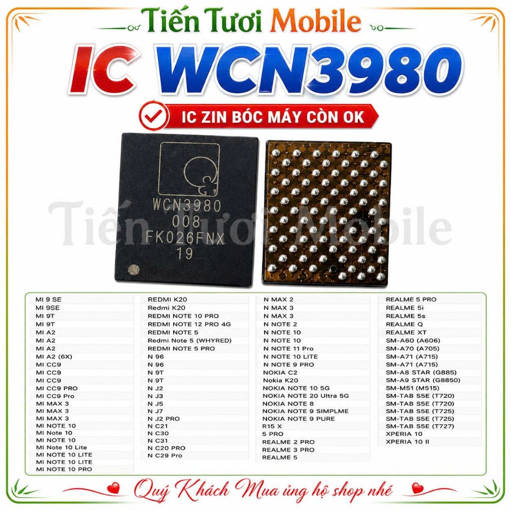 WCN3980 IC Wifi,ic zin bóc máy