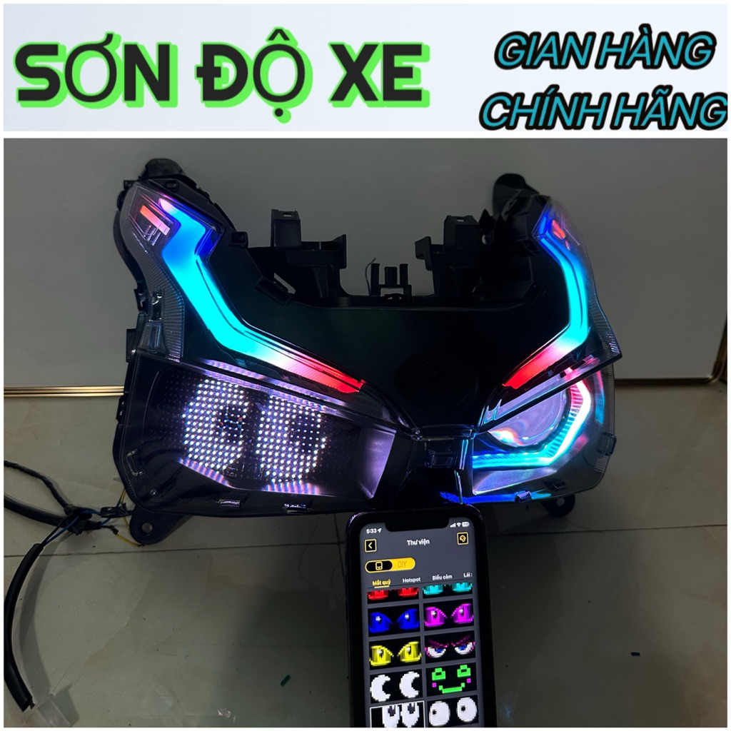 Bộ Pha Đèn Ab125-150 Độ Sẵn Bi Cầu E11+ , Bảng Led Đổi hiệu ứng + Mý Audi Led Đổi Màu Qua App ( Bảo 