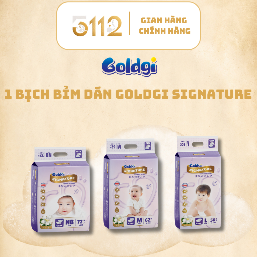 [ Chính Hãng ] Bỉm Dán - GOLDGI SIGNATURE - Ngừa hăm , dưỡng da