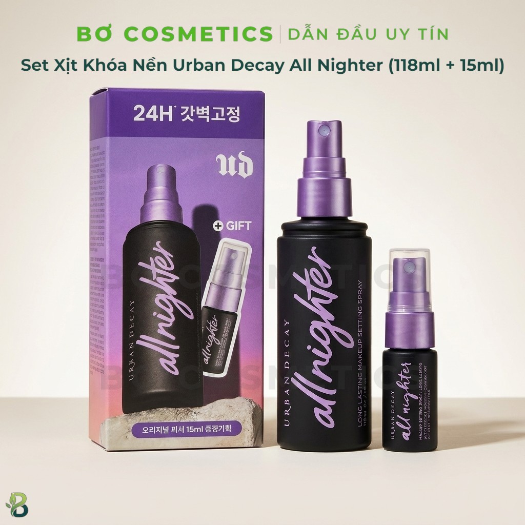 Set Xịt Khóa Nền Urban Decay All Nighter Urban Decay All Nighter 118ml + 15ml (Phiên bản Hàn Quốc)