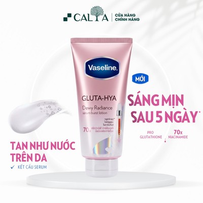 Serum Dưỡng Thể Vaseline Hồng Sáng Da Chuyên Sâu Ban Đêm Vaseline 10x Gluta-Hya DEWY RADIANCE 330ml