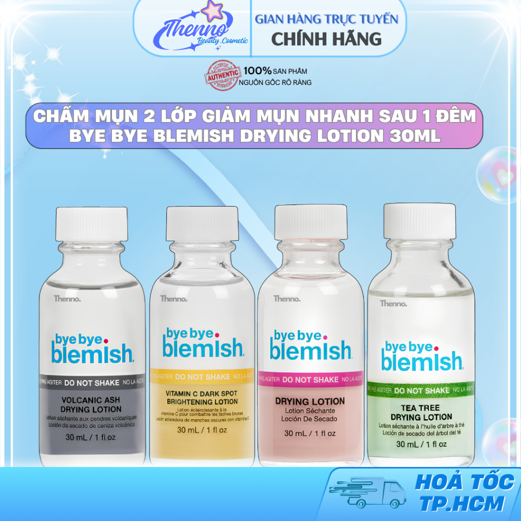 Chấm Mụn 2 Lớp Giảm Mụn Nhanh Sau 1 Đêm Bye Bye Blemish Drying Lotion 30ml Hàn Quốc