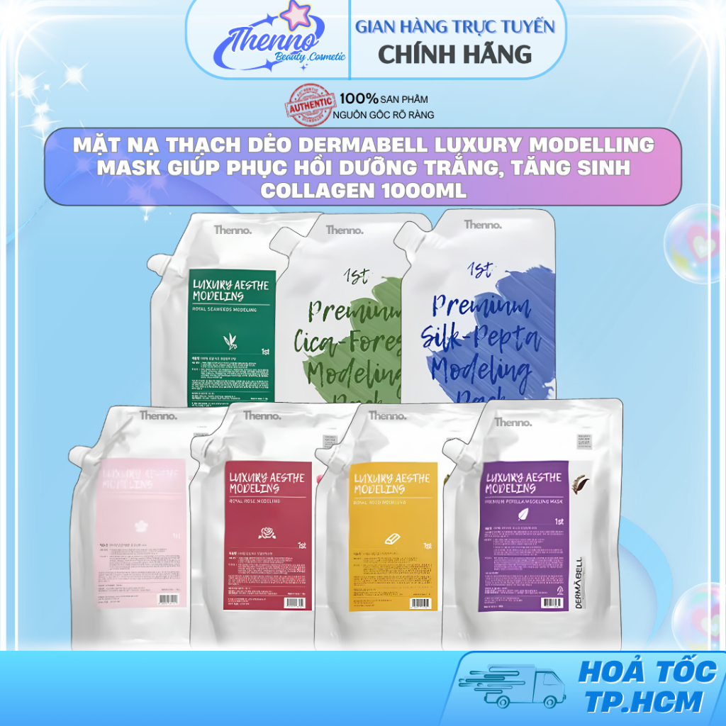Mặt Nạ Thạch Dẻo Dermabell Luxury Modelling Mask Giúp Phục Hồi Dưỡng Trắng, Tăng Sinh Collagen 1000m