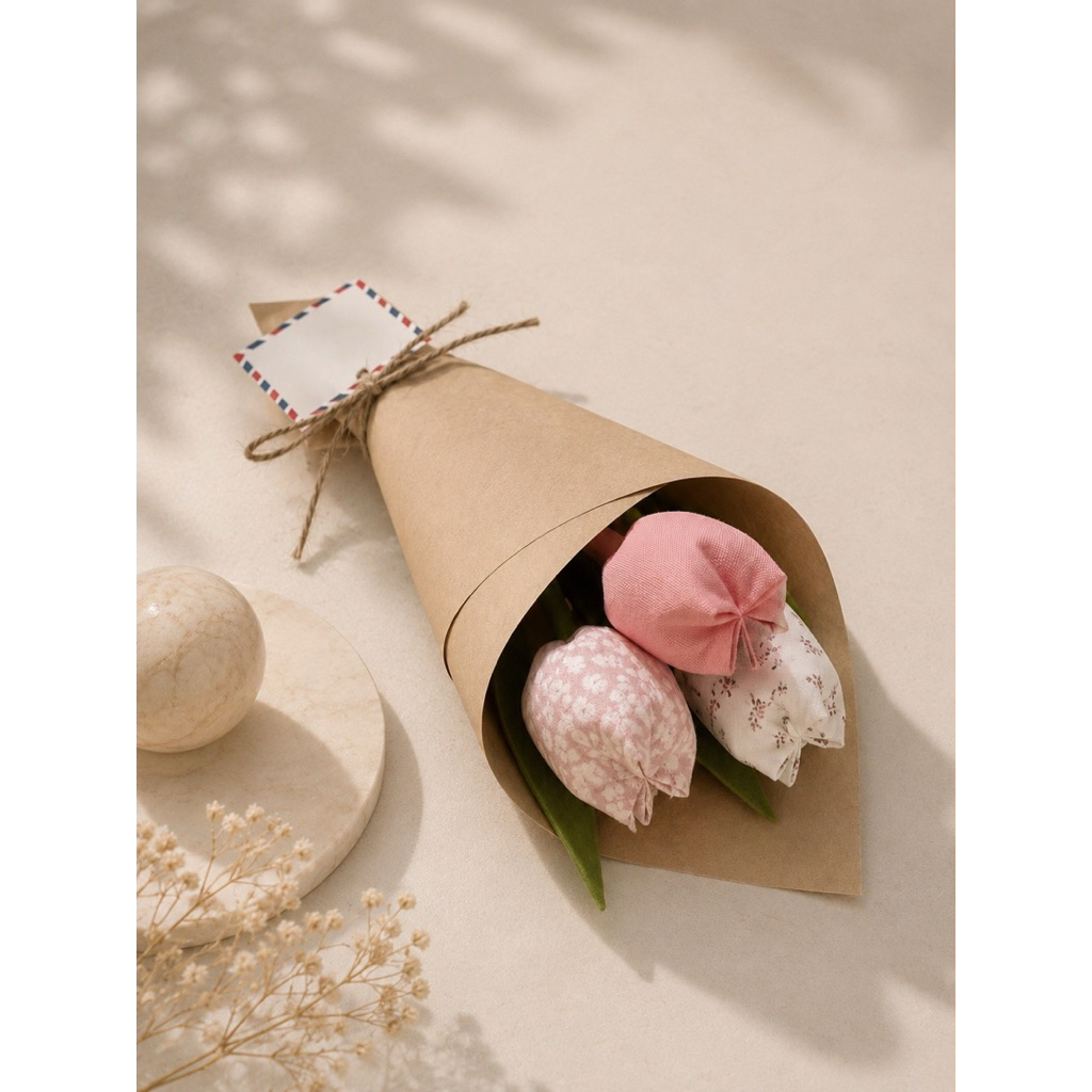Hoa tulip vải handmade (bó 3 bông)