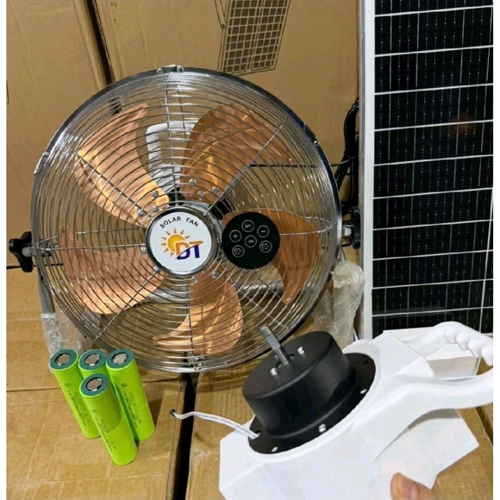 quạt năng lượng Mặt Trời 16inchs - 4 sell pin 33140 sỉ dụng 10-30h