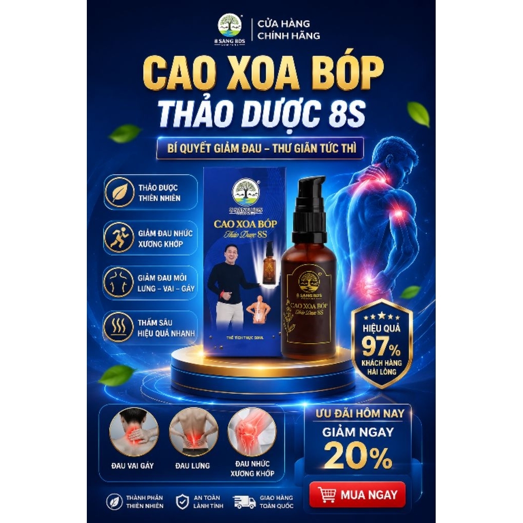 (Giá Tốt ) Cao Xoa Bóp Giảm Đau Nhức Xương Khớp 8 Sang