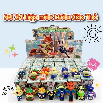 Blindbox 24 Móc Khóa Zootropolis Hộp Mù Capybara Quà Tặng Phụ Kiện Trang Trí Dễ Thương